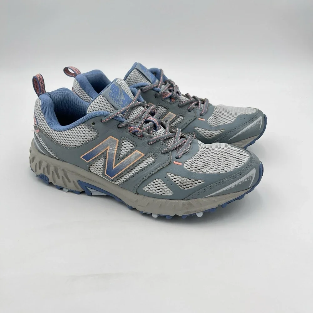 New Balance Men's 11M Trail Running Shoes Blue Gray Orange Athletic Sneakers
